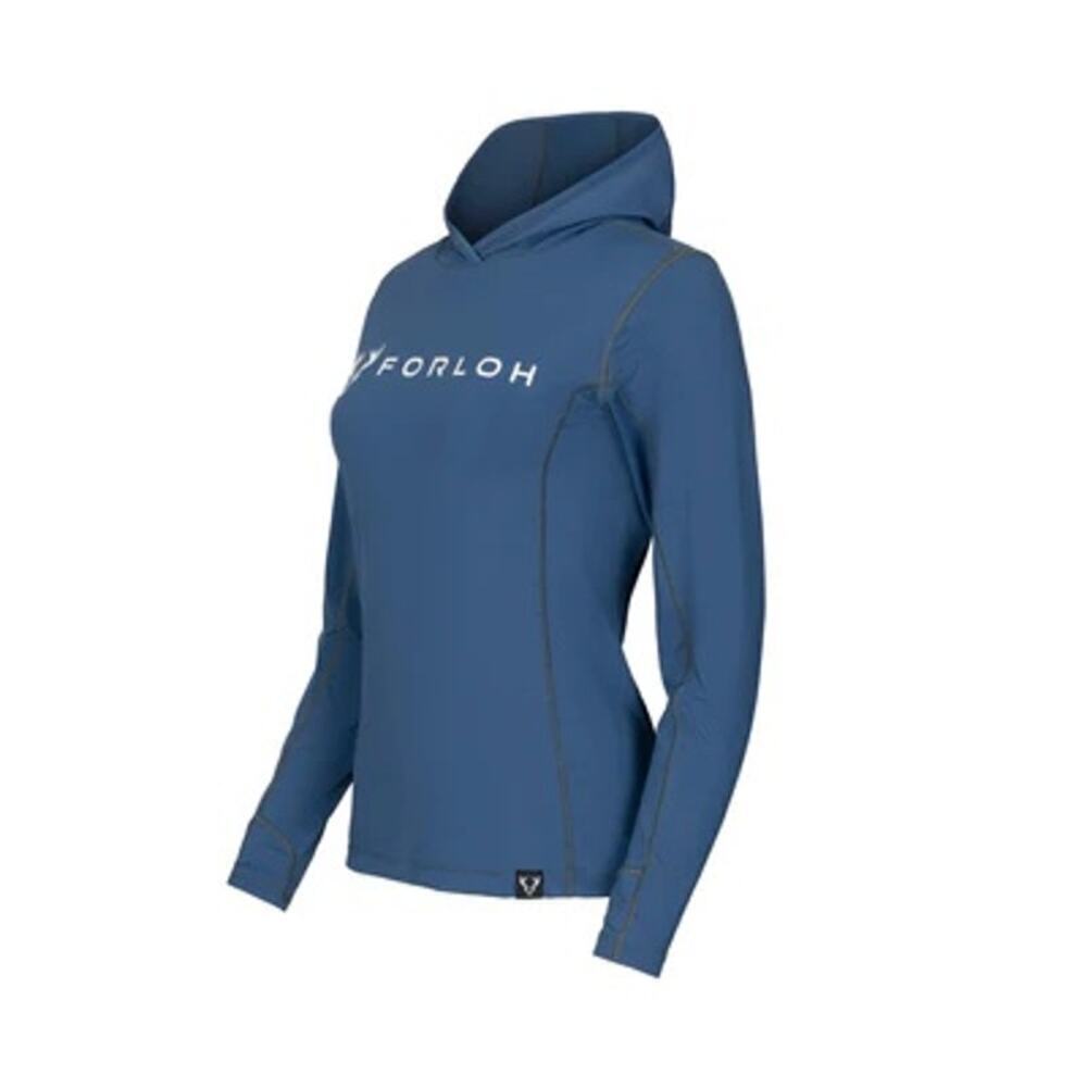 Forloh Women's Blue SolAir Long Sleeve Shirt Hoodie Size Medium